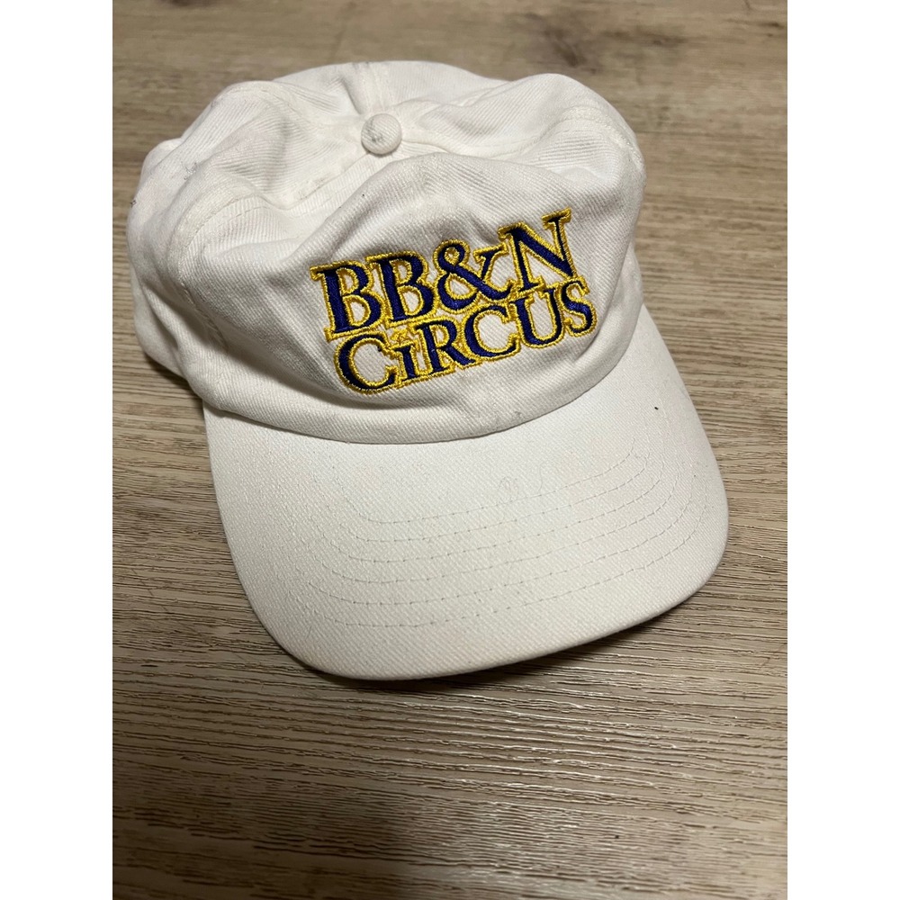 BB&N Circus White Baseball Cap Hat Mens Adjustable Vintage Ringling Bros 90s - Picture 2 of 8